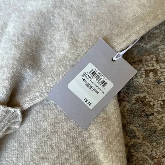 Chelsea28 Women’s Beige Oatmeal Light Heather Cowl Neck Pullover Sweater - Picture 3 of 12